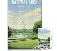 Rompecabezas para Adultos de 1000 Piezas, Parque Nacional Gateway Arch, Rompecabezas para la Familia, Juguetes educativos de Aprendizaje, tamaño 38x52cm