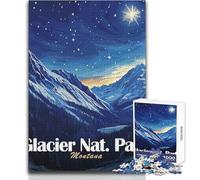 Rompecabezas para Adultos de 1000 Piezas, Parque Nacional Glaciar, Montana, Paisaje Nocturno, Rompecabezas, Juegos Familiares, Aprendizaje, Juguete Educativo, tamaño 38x26cm