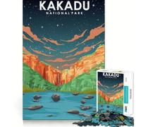 Rompecabezas para Adultos de 1000 Piezas,Parque Nacional Kakadu,Noche,Bordes, Juego de Concentración Mental,Juego Lento,Divertido,Regalo de Cumpleaños Artístico (38x52cm)