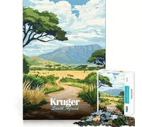 Rompecabezas para Adultos de 1000 Piezas,Parque Nacional Kruger,Sudáfrica Juego de Habilidad Mental de Corte Premium Diversión sin Preocupaciones Decoración navideña para Pared (38x26cm)