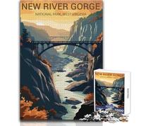 Rompecabezas para Adultos de 1000 Piezas, Parque Nacional New River Gorge, diversión Familiar y Noche de Juegos, Corte de precisión, Regalo para cumpleaños, tamaño 38x52cm