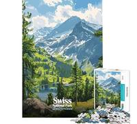 Rompecabezas para Adultos de 1000 Piezas Parque Nacional Suizo Paisaje de Suiza Desafío para la Inteligencia Cerebral Juguetes adictivos Juego práctico Difícil Regalo de cumpleaños (tamaño 38x26cm)