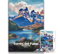 Rompecabezas para Adultos de 1000 Piezas, Parque Nacional Torres del Paine, Chile, Juegos Familiares, decoración artística para el hogar, Juguetes antiestrés, tamaño 50x75cm