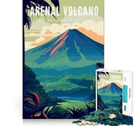 Rompecabezas para Adultos de 1000 Piezas,Parque Nacional Volcán Arenal,Clean Fit Decor,Juguete de desafío Mental,Juego Acogedor,Regalo de cumpleaños artístico (50x75cm)