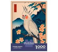 Rompecabezas para Adultos De 1000 Piezas Parrot Bird Japanese Art Rompecabezas para Adultos Juego Práctico Corte De Precisión 38x26cm/1000pcs