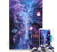 Rompecabezas para Adultos de 1000 Piezas Pasaje de Sakura a la luz de la Luna Juegos Divertidos Carrera de Velocidad Manual colección de Artistas Bellas Artes 38x26cm