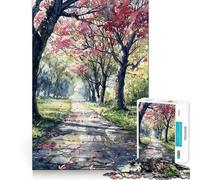 Rompecabezas para Adultos de 1000 Piezas Paseo de otoño,Juego de Ajuste Exacto,Juego de Habilidad Mental,Juego Libre,Escena navideña (50x75cm)