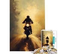 Rompecabezas para Adultos de 1000 Piezas Paseo en Bicicleta al Atardecer Juguetes educativos Juego Educativo de Carreras de Velocidad Regalos para Mujeres y Hombres (tamaño 38x52cm)