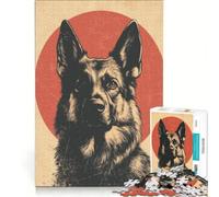 Rompecabezas para Adultos de 1000 Piezas: Pastor Alemán Japonés, Juguetes Antiestrés, Un Reto difícil, Un Gran Regalo para los Amantes de los Juegos 38x52cm
