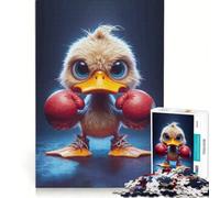 Rompecabezas para Adultos de 1000 Piezas: Patito Boxeador, Juegos Divertidos para Toda la Familia, con Piezas de Formas aleatorias Que encajan Perfectamente 38x26cm