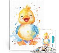 Rompecabezas para Adultos de 1000 Piezas Patito Sonriente Acuarela Juguetes de Juego para Regalo Familiar Buen Regalo 75x50cm