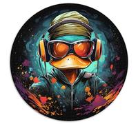 Rompecabezas para Adultos de 1000 Piezas: Pato con Auriculares. Rompecabezas difíciles para Adultos. Decoración artística. Juguete de Inteligencia para Juegos Familiares en Interiores 67,5 x 67,5 cm.