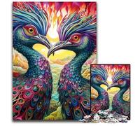 Rompecabezas para Adultos de 1000 Piezas, Pavo Real Colorido, Rompecabezas imposibles para Adultos, Ideal para diversión Familiar, relajación y Regalos navideños, 26x38cm/10,23x14,96 Pulgadas