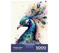 Rompecabezas para Adultos De 1000 Piezas Peacock in Watercolor Rompecabezas para Adultos Juegos Relajantes Decoración del Hogar Desafío Educativo 38x26cm/1000pcs