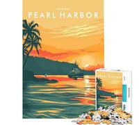Rompecabezas para Adultos de 1000 Piezas Pearl Harbor Hawái Juguetes educativos para Aprender y Jugar en Familia Regalos Divertidos Tamaño 38x26cm