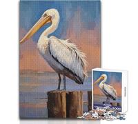 Rompecabezas para Adultos de 1000 Piezas: pelícano Blanco Americano, Hermoso diseño, análisis de Juegos y lógica, Regalo de Amigo Secreto, tamaño 38x26cm