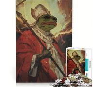 Rompecabezas para Adultos de 1000 Piezas Pepe la Rana como Papa Juegos relajantes Actividades Divertidas para Hacer en casa con póster y Hoja de Preguntas a Juego 38x26cm