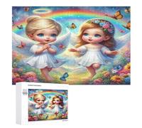 Rompecabezas para adultos de 1000 piezas pequeño ángel lindo - rompecabezas para niños - Juguetes familiares, juego familiar divertido (75 × 50 cm)