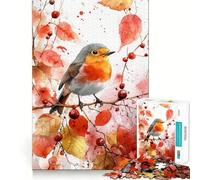 Rompecabezas para Adultos de 1000 Piezas Percha de pájaro otoñal,Arte de Corte preciso,Juego para ejercitar la Mente,Tiempo de Juego Relajante,Regalo de Arte navideño (38x26cm)