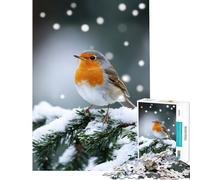 Rompecabezas para Adultos de 1000 Piezas Percha de petirrojo nevado - Rompecabezas para Adultos Juguete decoración de Pared análisis y lógica cumpleaños y Navidad (tamaño 50x75cm)