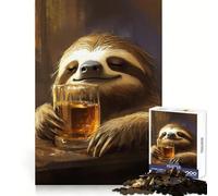 Rompecabezas para Adultos de 1000 Piezas Perezoso Bebiendo Whisky Bourbon Fortalece la Memoria Arte de Bordes limpios y Tranquilo Coleccionable 38x26cm