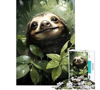 Rompecabezas para Adultos de 1000 Piezas Perezoso Feliz en la Naturaleza Juego desafiante Juguete Educativo Decoración Perfecta Regalo Divertido (Tamaño 38x26cm)