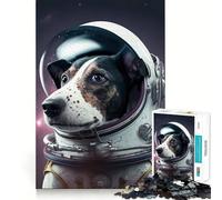 Rompecabezas para Adultos de 1000 Piezas Perro Astronauta,Arte de Corte Suave,Juguete para Entrenar la Mente,diversión para el Tiempo Libre,Regalo de cumpleaños (38x26cm)