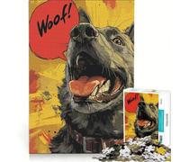 Rompecabezas para Adultos de 1000 Piezas: Perro con Bocadillo de diálogo, Juego de ingenio, desafiante de completar, colección de Artistas, Bellas Artes 38x52cm