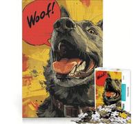 Rompecabezas para Adultos de 1000 Piezas: Perro con Bocadillo de diálogo, Juguete Educativo, Montaje de Patrones, colección de Artistas, Bellas Artes 38x26cm