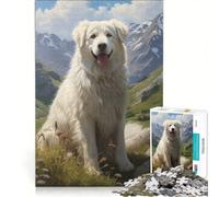 Rompecabezas para Adultos de 1000 Piezas Perro de montaña de los Pirineos Juego Educativo dificultad Alta cumpleaños y Navidad 50x75cm