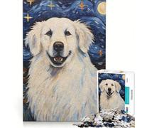 Rompecabezas para Adultos de 1000 Piezas Perro de montaña de los Pirineos Juego Familiar entretenido para Reducir el estrés Juego de desafío único 38x26cm