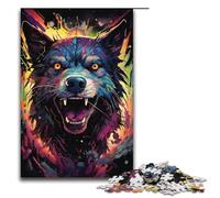 Rompecabezas para Adultos de 1000 Piezas: Perro Malvado psicodélico Colorido del Futuro. Cada Pieza es única. Juego Familiar desafiante y Divertido. 1000 Piezas (38 x 26 cm).