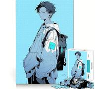 Rompecabezas para Adultos de 1000 Piezas,Personaje de Anime Azul,Juego de Bordes limpios,Juguete de construcción Que fomenta la concentración,diversión pausada,Regalo de Ocio navideño 38x26cm