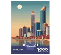 Rompecabezas para Adultos De 1000 Piezas Perth Australia Skyline Rompecabezas para Adultos Juego Práctico Difícil Difícil Cumpleaños Y Navidad 52x38cm/1000pcs