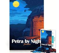 Rompecabezas para Adultos de 1000 Piezas Petra de Noche,Jordania Neat Edge Decor Juguete de desafío Mental Tiempo de Juego Relajante Regalo de Arte navideño (50x75cm)