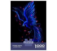 Rompecabezas para Adultos De 1000 Piezas Phoenix Bird Blue Rompecabezas para Adultos Juego Familiar Divertido Y Humorístico Cumpleaños Y Navidad 52x38cm/1000pcs