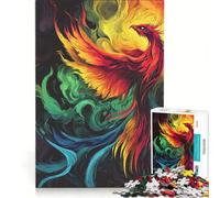 Rompecabezas para Adultos de 1000 Piezas Phoenix Rising Juguetes para armar Divertido para Reducir el estrés con póster y Hoja de Preguntas a Juego 38x26cm