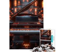 Rompecabezas para Adultos de 1000 Piezas Piano de Cola Negro con Teclas Luminosas Juego Imposible para un desafío Educativo Juguete Ideal para Regalar en cumpleaños y Mejorar la Memoria (38x52cm)