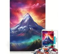 Rompecabezas para Adultos de 1000 Piezas Picos de Grandeza Juguetes para armar una Forma Interesante de Reducir el estrés con póster y Hoja de Preguntas a Juego 38x26cm