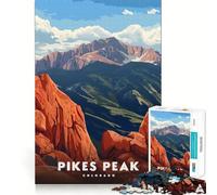 Rompecabezas para Adultos de 1000 Piezas Pikes Peak Colorado,Corte Impecable,Divertido Juego de concentración,Regalo de Juego Gratuito,Regalo de cumpleaños Divertido (38x26cm)