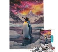 Rompecabezas para Adultos de 1000 Piezas Pingüino en Cosmos Rompecabezas para Adolescentes Patrón de Montaje Difícil y desafiante Juego Divertido para Toda la Familia 50x75cm