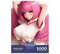 Rompecabezas para Adultos De 1000 Piezas Pink-Haired Angel Girl Anime Girl Rompecabezas para Adolescentes Juego Familiar Carrera De Velocidad Manual Cumpleaños 52x38cm/1000pcs