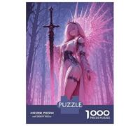 Rompecabezas para Adultos De 1000 Piezas Pink Haired Warrior with Sword Rompecabezas para Adultos Juguetes Antiestrés Aliviador del Estrés Regalos De Cumpleaños Y Únicos 52x38cm/1000pcs