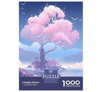 Rompecabezas para Adultos De 1000 Piezas Pink Tree Beside The Lake Rompecabezas para Adultos Juegos Familiares Mejora La Memoria Desafío Educativo 38x26cm/1000pcs