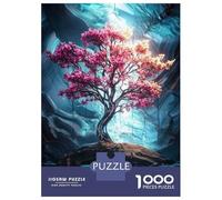 Rompecabezas para Adultos De 1000 Piezas Pink Tree in Blue Cave Rompecabezas para Adultos Juguete Decoración De Pared Decoración del Hogar Regalos para Amigos Y Familiares 38x26cm/1000pcs