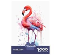 Rompecabezas para Adultos De 1000 Piezas Pink Watercolor Flamingo Rompecabezas Juego De Ingenio Regalos para Mujeres Regalos De Juegos Desafiantes 52x38cm/1000pcs
