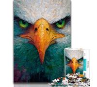 Rompecabezas para Adultos de 1000 Piezas, Pintura al óleo de águila, Juegos educativos, decoración del hogar, Toda la Familia (75x50cm)