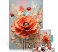 Rompecabezas para Adultos de 1000 Piezas Pintura al óleo de Amapola Juguetes de Juego para Regalo Familiar Apto para Parejas 38x26cm