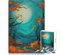 Rompecabezas para Adultos de 1000 Piezas, Pintura al óleo de Bosque, Juegos educativos y relajantes, Regalos para el Amigo Secreto (tamaño 38x52cm)