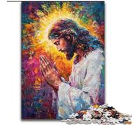 Rompecabezas para Adultos de 1000 Piezas, Pintura al óleo de Jesús, Actividad Divertida para Toda la Familia, desafío Mental, Adolescentes, 50x75cm
